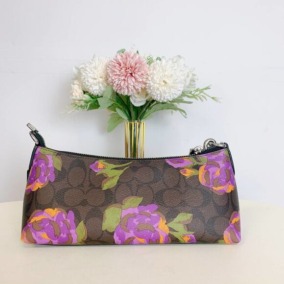 Coach CL406 Charlotte Shoulder Bag In Signature Canvas IN Brown Iris Multi - Picture 5 of 10